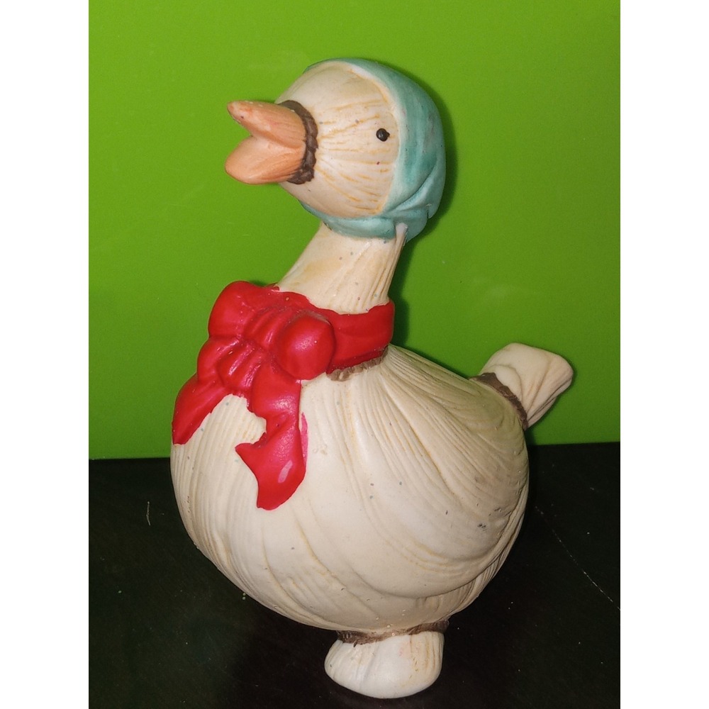 Rare Vintage Ceramic Mother Goose Flambro Figurine Farmhouse Rustic‎ Country